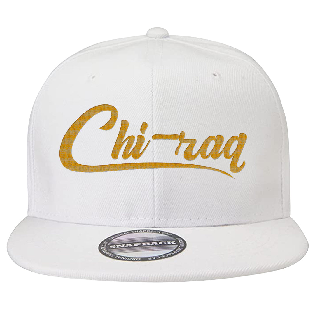 Yellow Toe Mid Questions Snapback Hat | Chiraq, White
