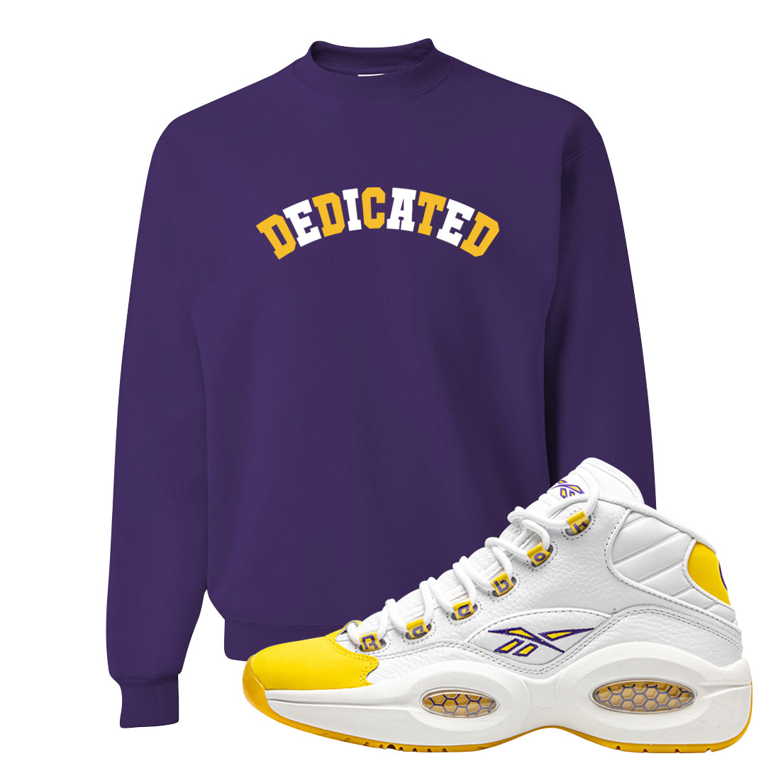 Yellow Toe Mid Questions Crewneck Sweatshirt | Dedicated, Dark Purple