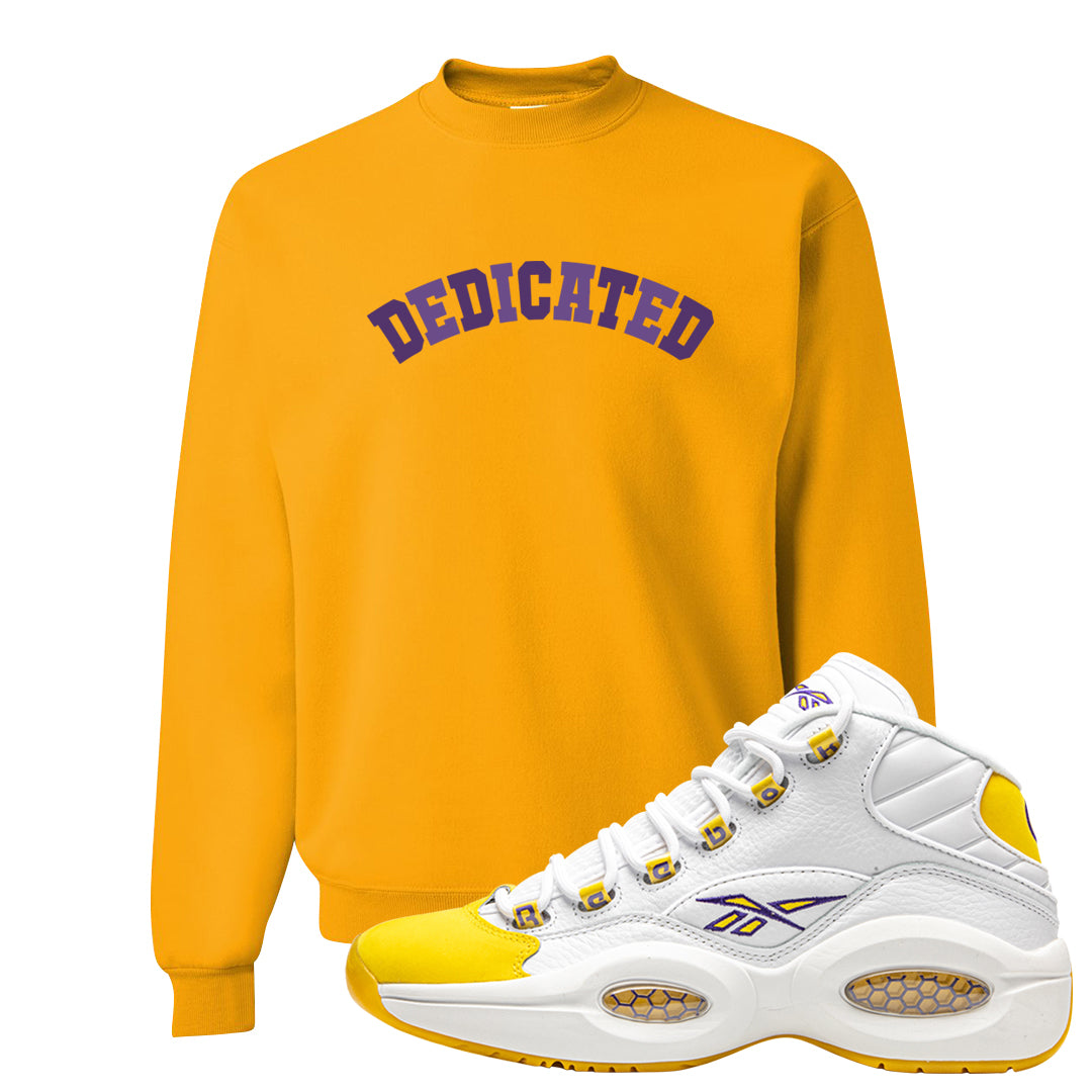 Yellow Toe Mid Questions Crewneck Sweatshirt | Dedicated, Gold