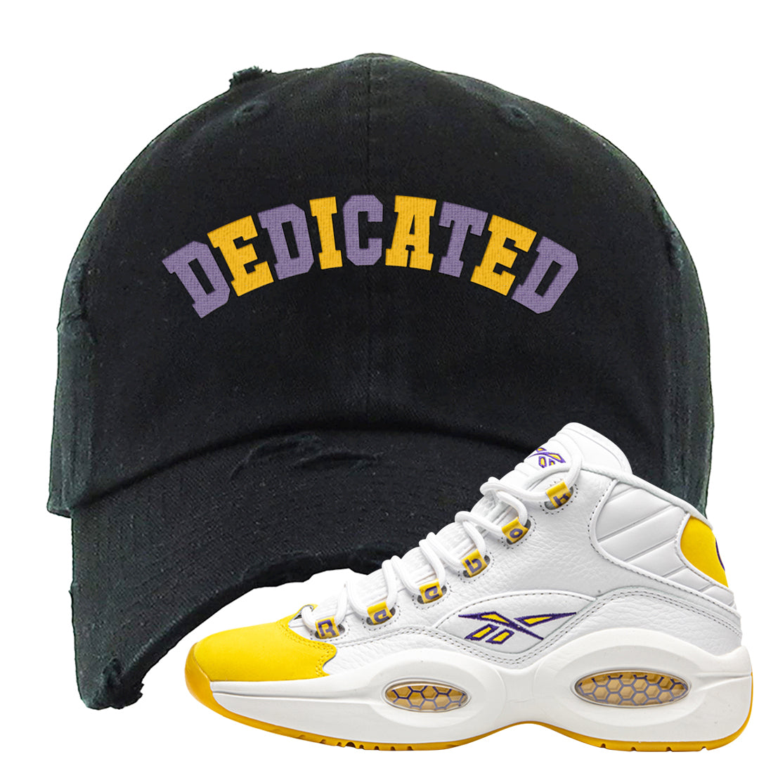 Yellow Toe Mid Questions Distressed Dad Hat | Dedicated, Black