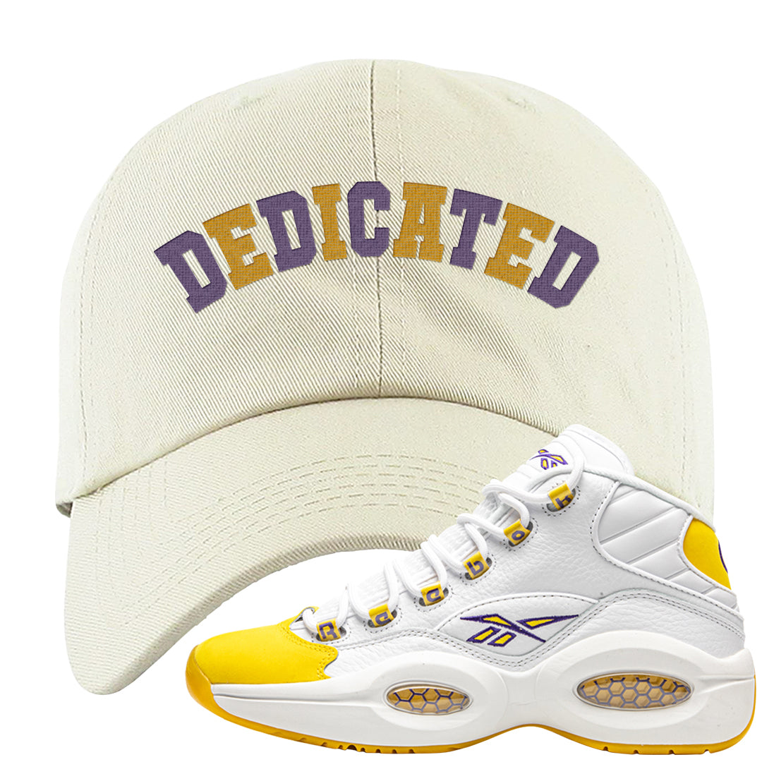 Yellow Toe Mid Questions Dad Hat | Dedicated, White