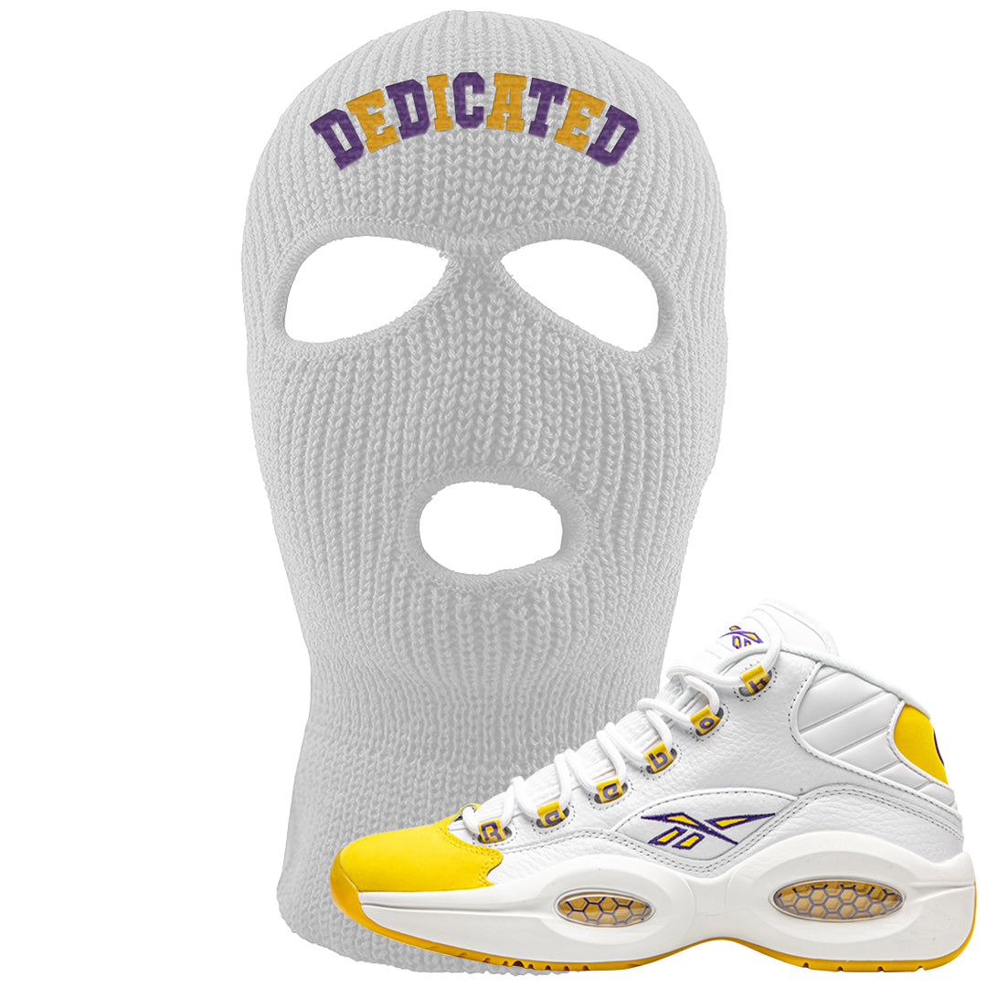 Yellow Toe Mid Questions Ski Mask | Dedicated, White