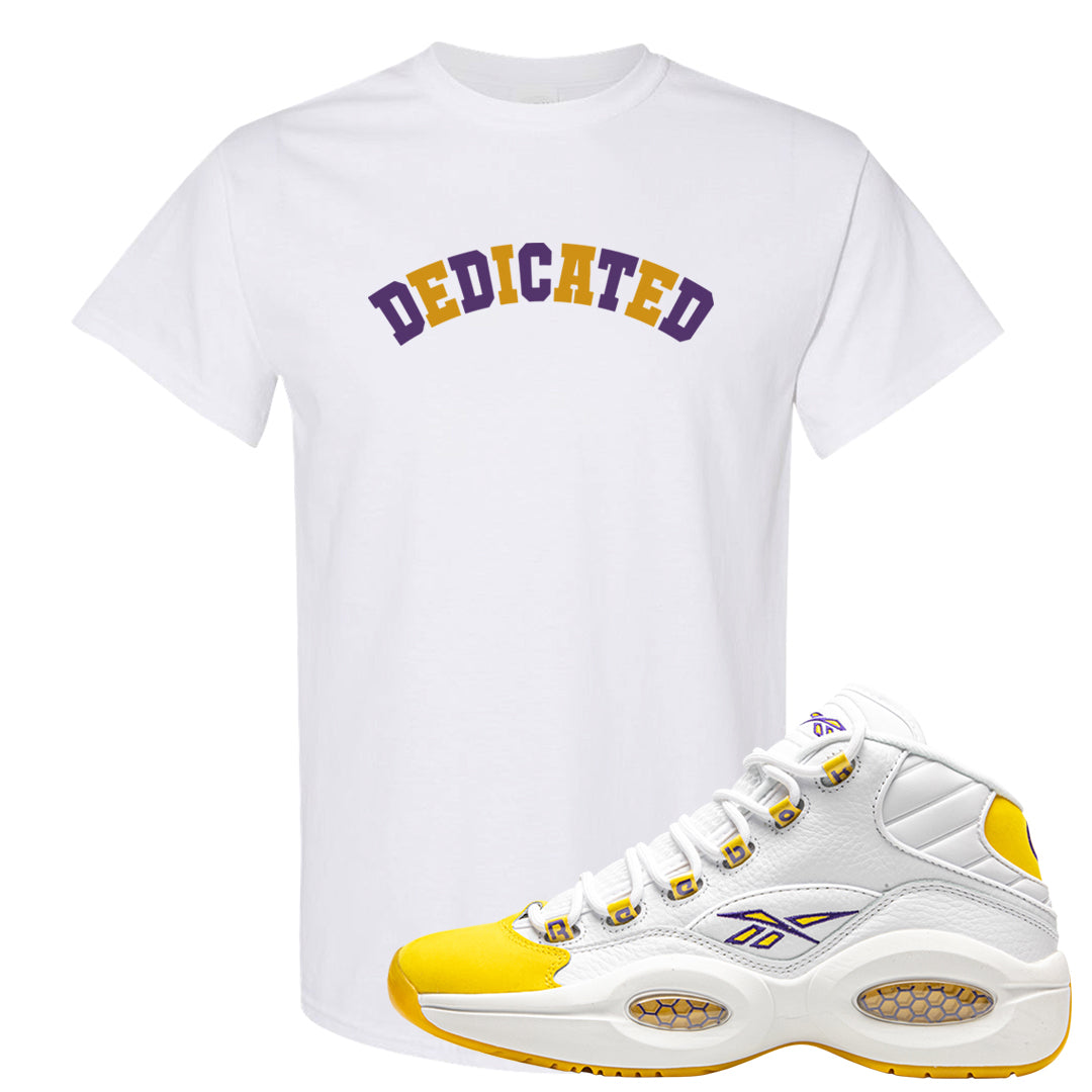 Yellow Toe Mid Questions T Shirt | Dedicated, White