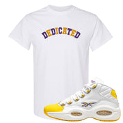 Yellow Toe Mid Questions T Shirt | Dedicated, White