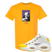 Yellow Toe Mid Questions T Shirt | God Told Me, Gold