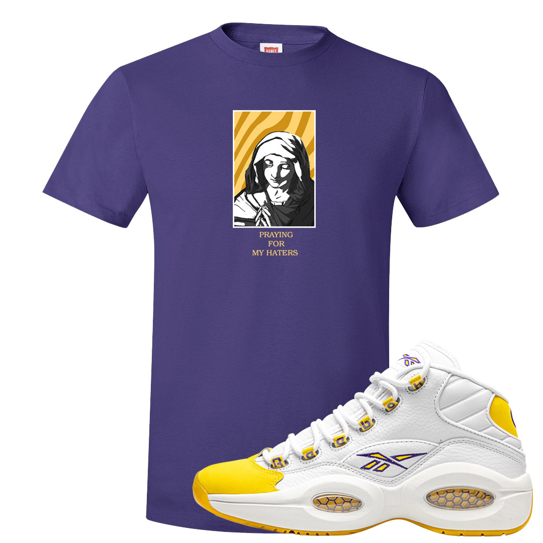 Yellow Toe Mid Questions T Shirt | God Told Me, Purple