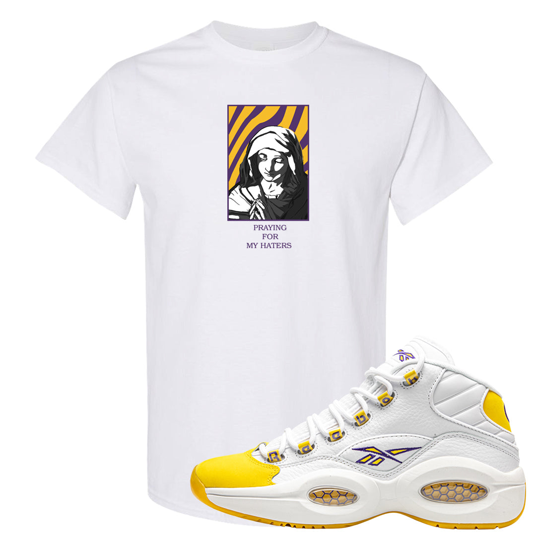 Yellow Toe Mid Questions T Shirt | God Told Me, White