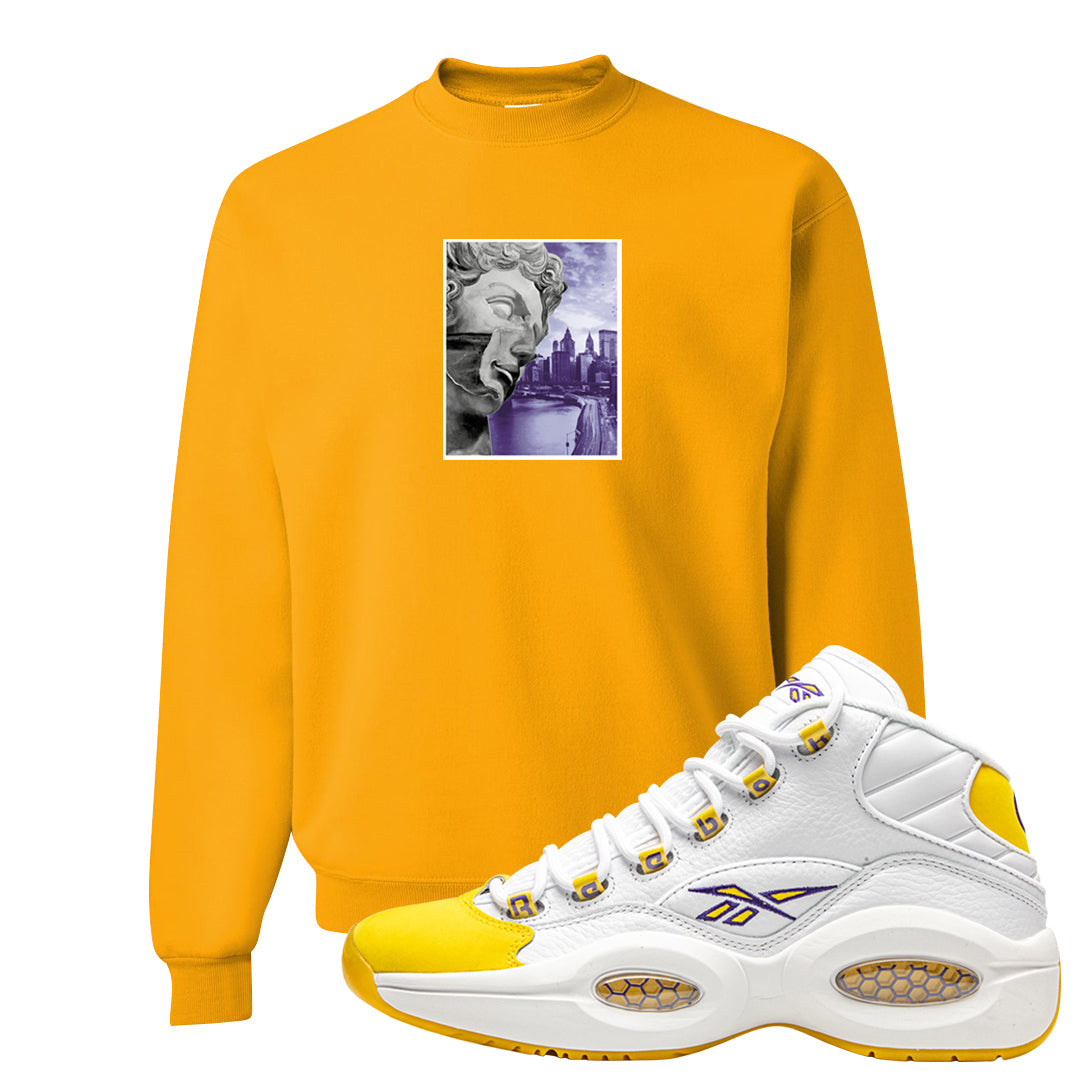 Yellow Toe Mid Questions Crewneck Sweatshirt | Miguel, Gold