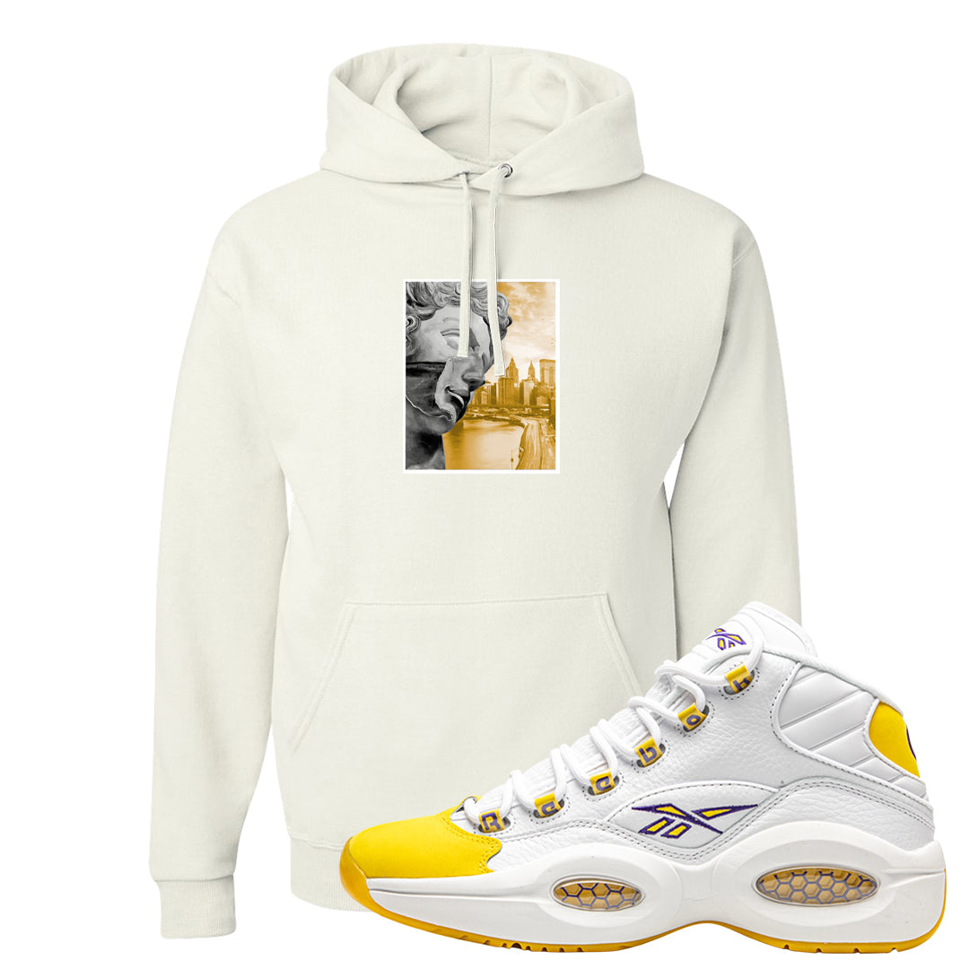 Yellow Toe Mid Questions Hoodie | Miguel, White