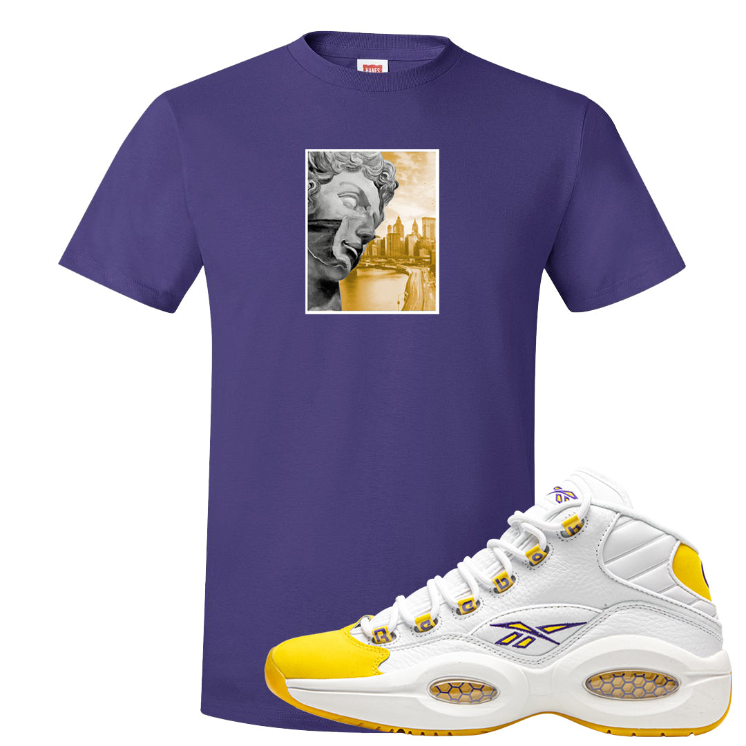 Yellow Toe Mid Questions T Shirt | Miguel, Purple