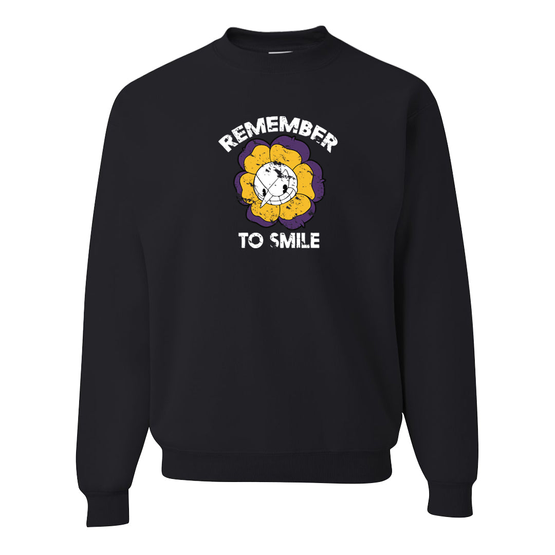 Yellow Toe Mid Questions Crewneck Sweatshirt | Remember To Smile, Black