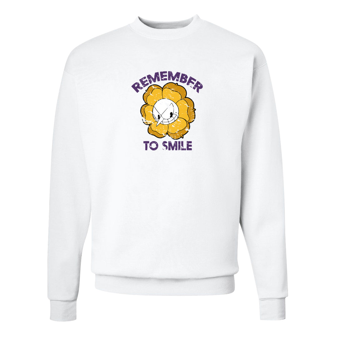 Yellow Toe Mid Questions Crewneck Sweatshirt | Remember To Smile, White