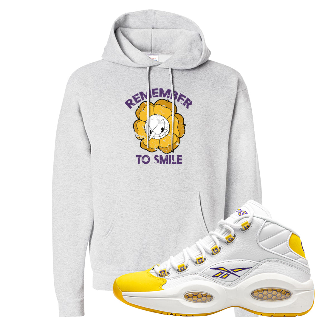 Yellow Toe Mid Questions Hoodie | Remember To Smile, Ash
