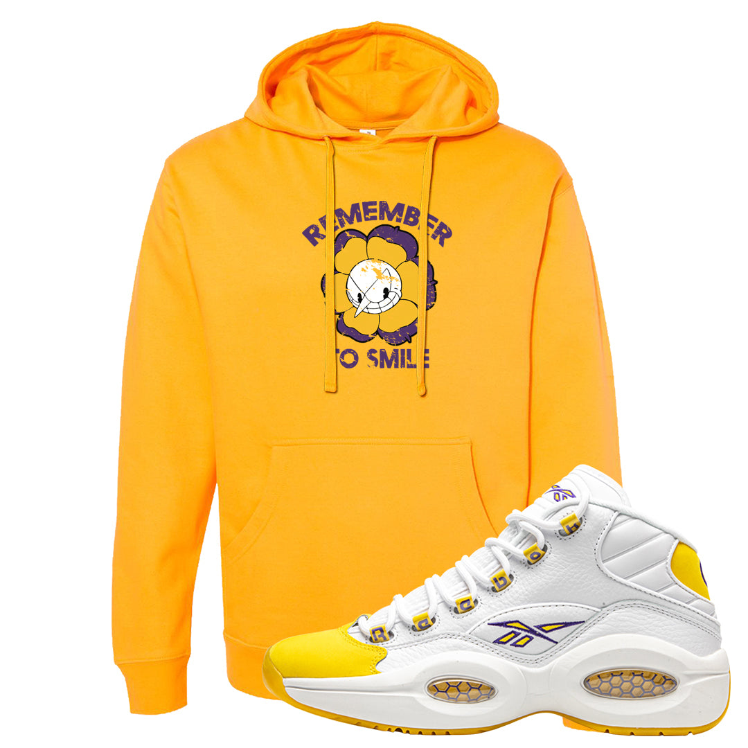 Yellow Toe Mid Questions Hoodie | Remember To Smile, Gold
