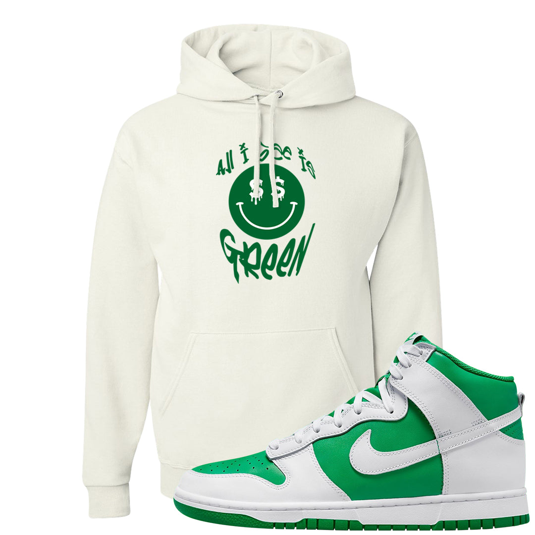 White Green High Dunks Hoodie | All I See Is Green, White