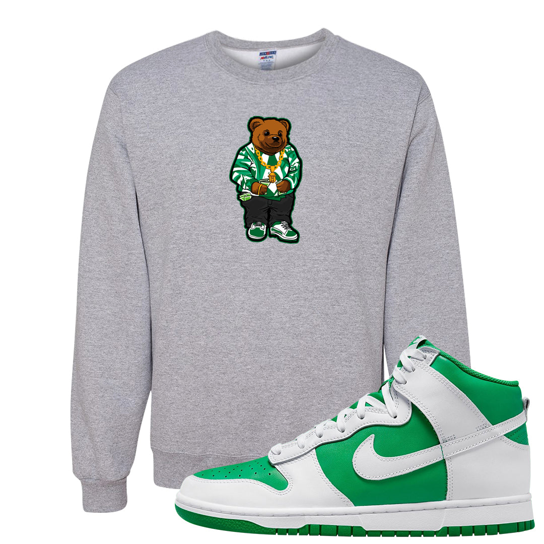 White Green High Dunks Crewneck Sweatshirt | Sweater Bear, Ash