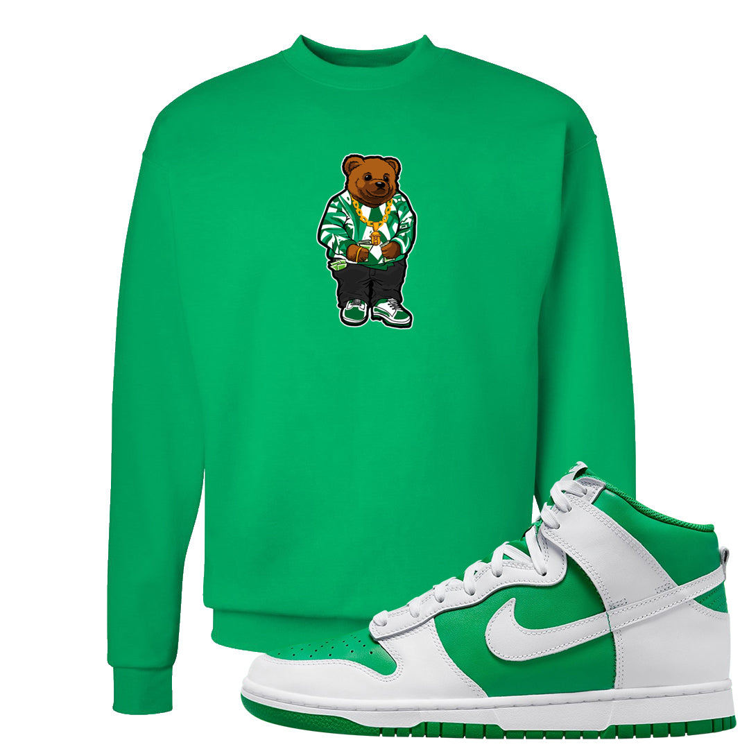 White Green High Dunks Crewneck Sweatshirt | Sweater Bear, Kelly Green