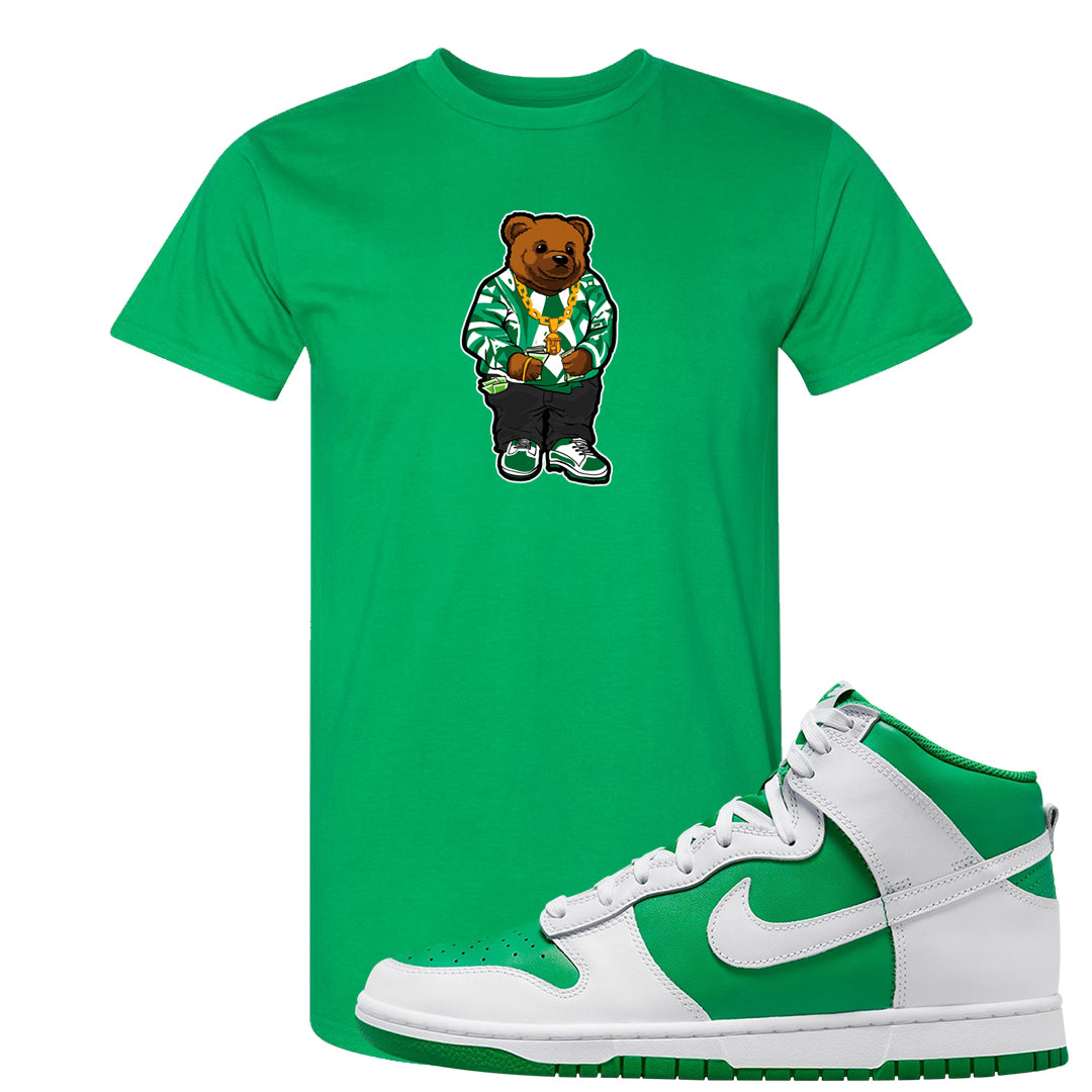 White Green High Dunks T Shirt | Sweater Bear, Kelly Green