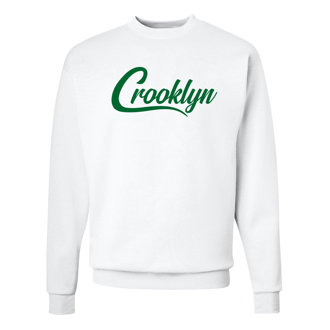 White Green High Dunks Crewneck Sweatshirt | Crooklyn, White
