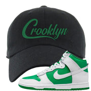 White Green High Dunks Dad Hat | Crooklyn, Black