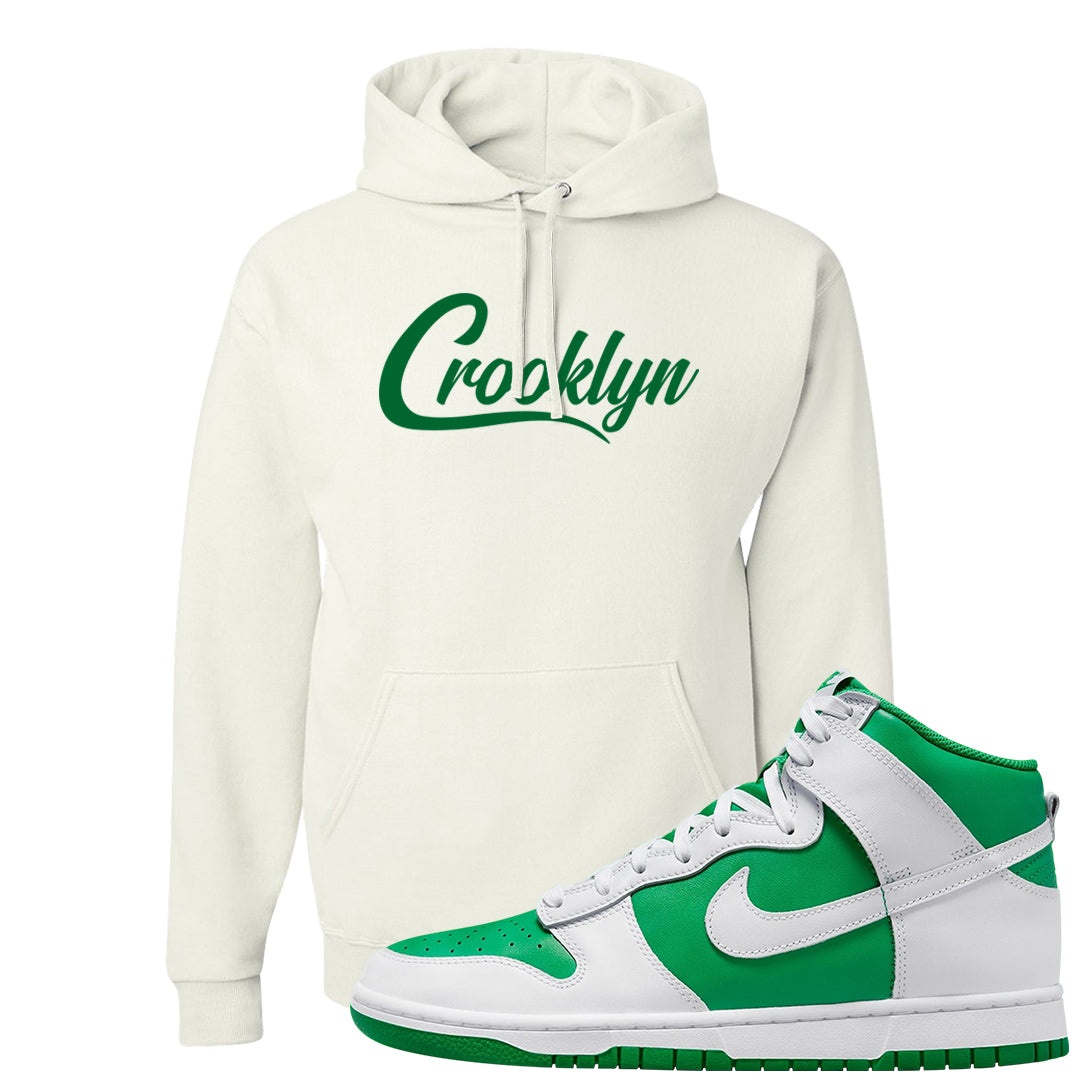 White Green High Dunks Hoodie | Crooklyn, White