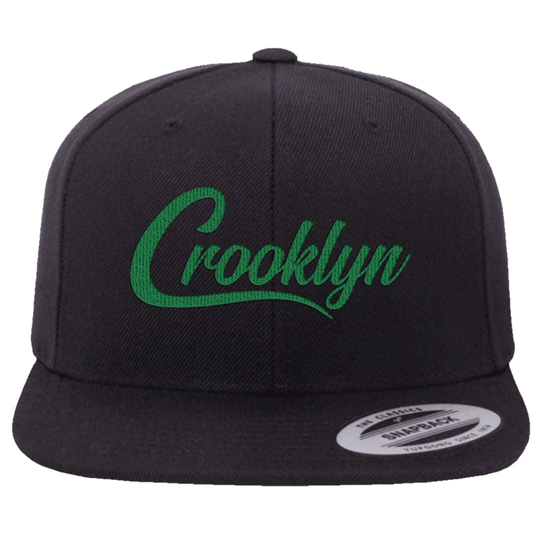 White Green High Dunks Snapback Hat | Crooklyn, Black