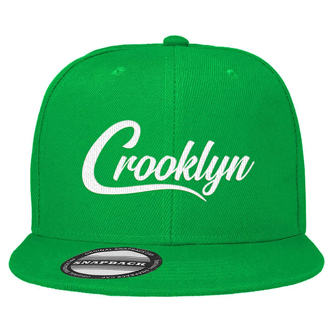 White Green High Dunks Snapback Hat | Crooklyn, Kelly Green