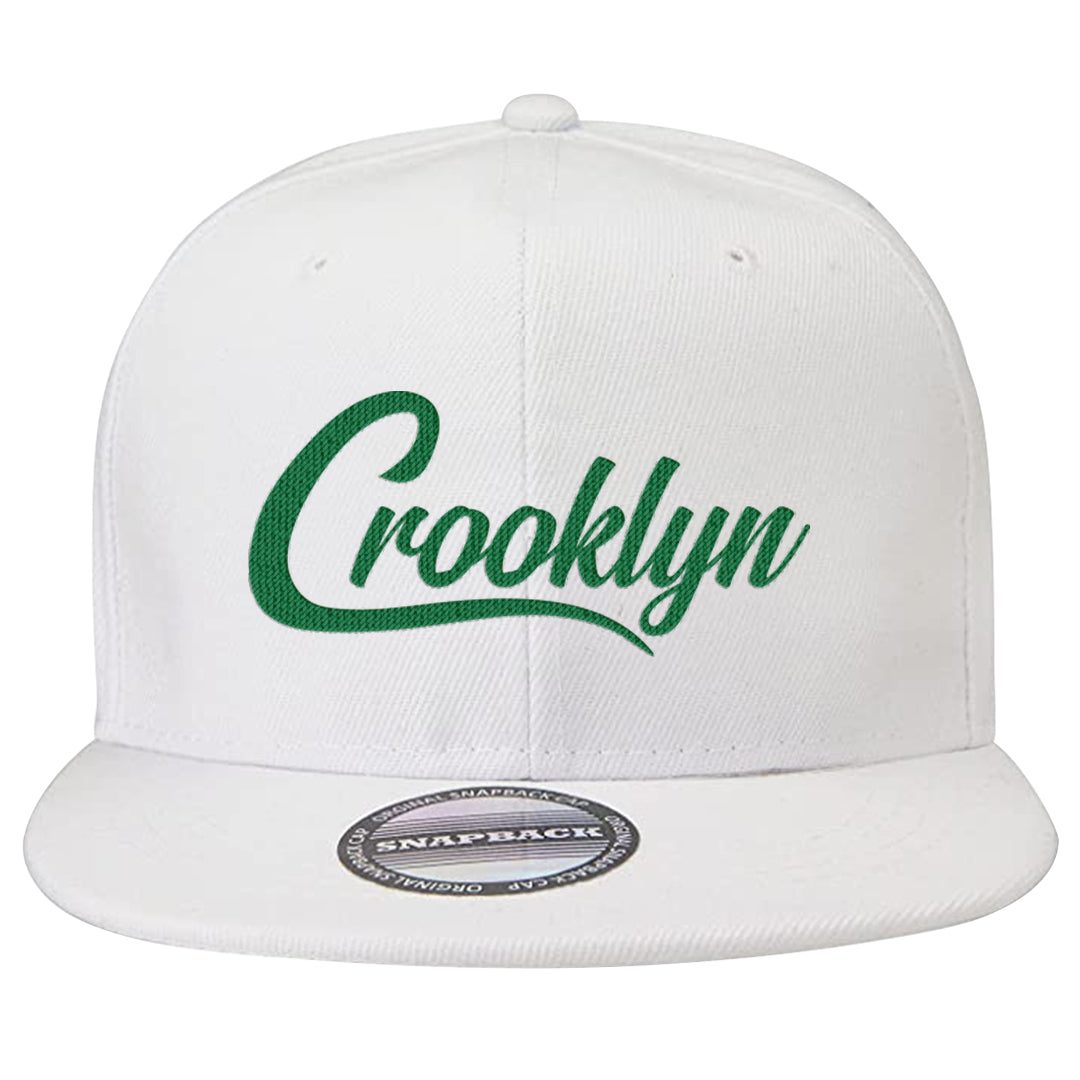 White Green High Dunks Snapback Hat | Crooklyn, White