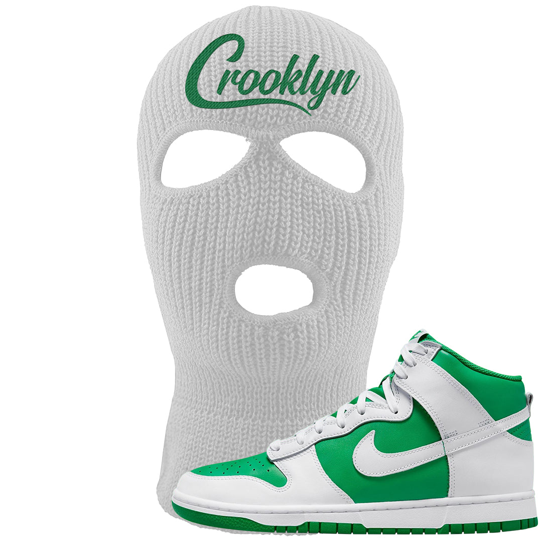 White Green High Dunks Ski Mask | Crooklyn, White