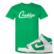 White Green High Dunks T Shirt | Crooklyn, Kelly Green