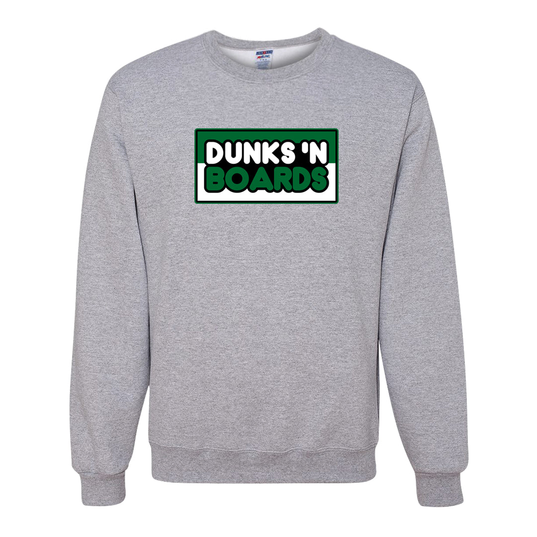 White Green High Dunks Crewneck Sweatshirt | Dunks N Boards, Ash