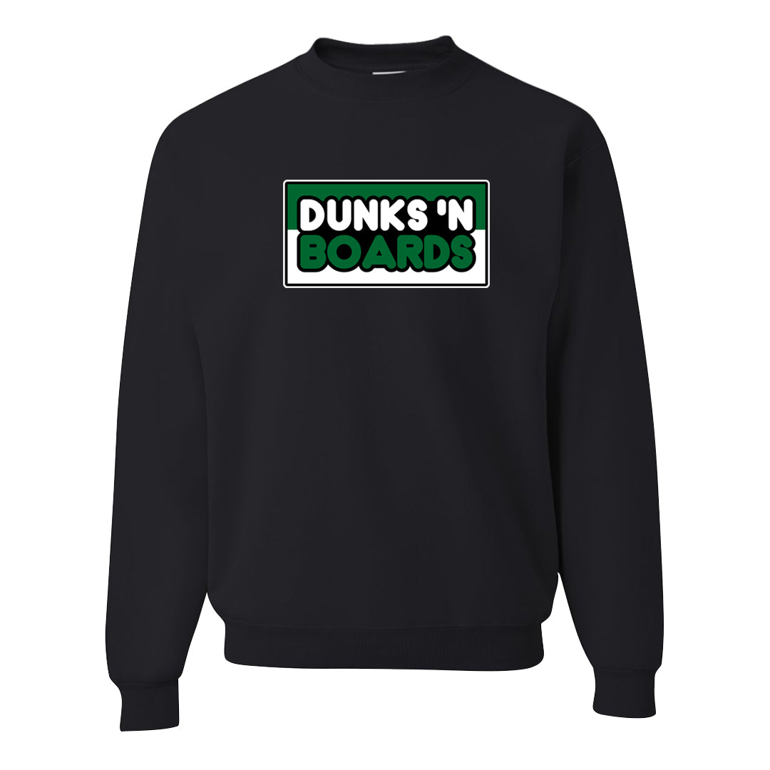 White Green High Dunks Crewneck Sweatshirt | Dunks N Boards, Black