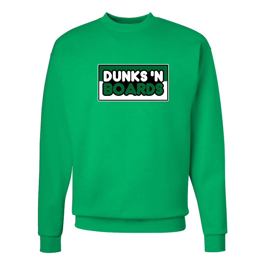 White Green High Dunks Crewneck Sweatshirt | Dunks N Boards, Kelly Green