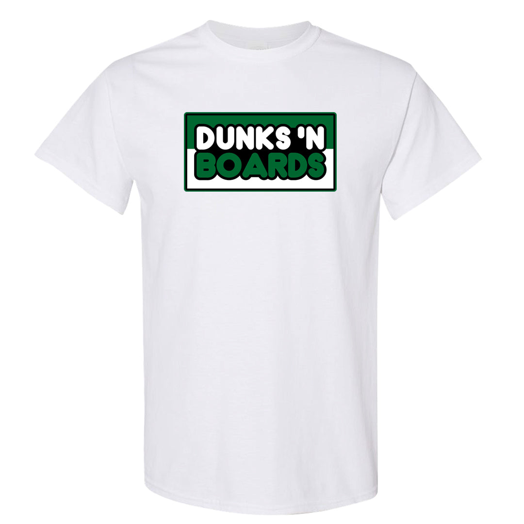 White Green High Dunks T Shirt | Dunks N Boards, White