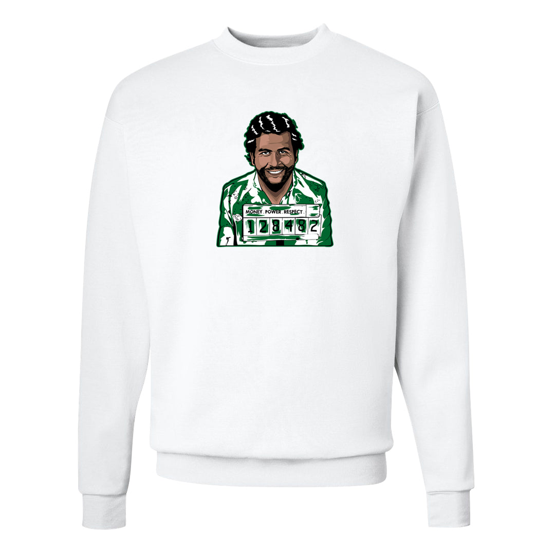 White Green High Dunks Crewneck Sweatshirt | Escobar Illustration, White