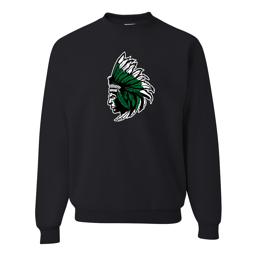 White Green High Dunks Crewneck Sweatshirt | Indian Chief, Black