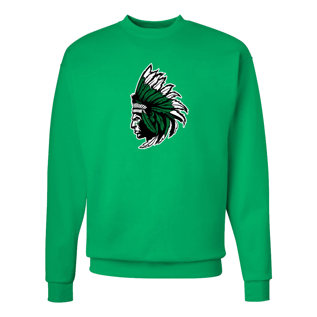 White Green High Dunks Crewneck Sweatshirt | Indian Chief, Kelly Green