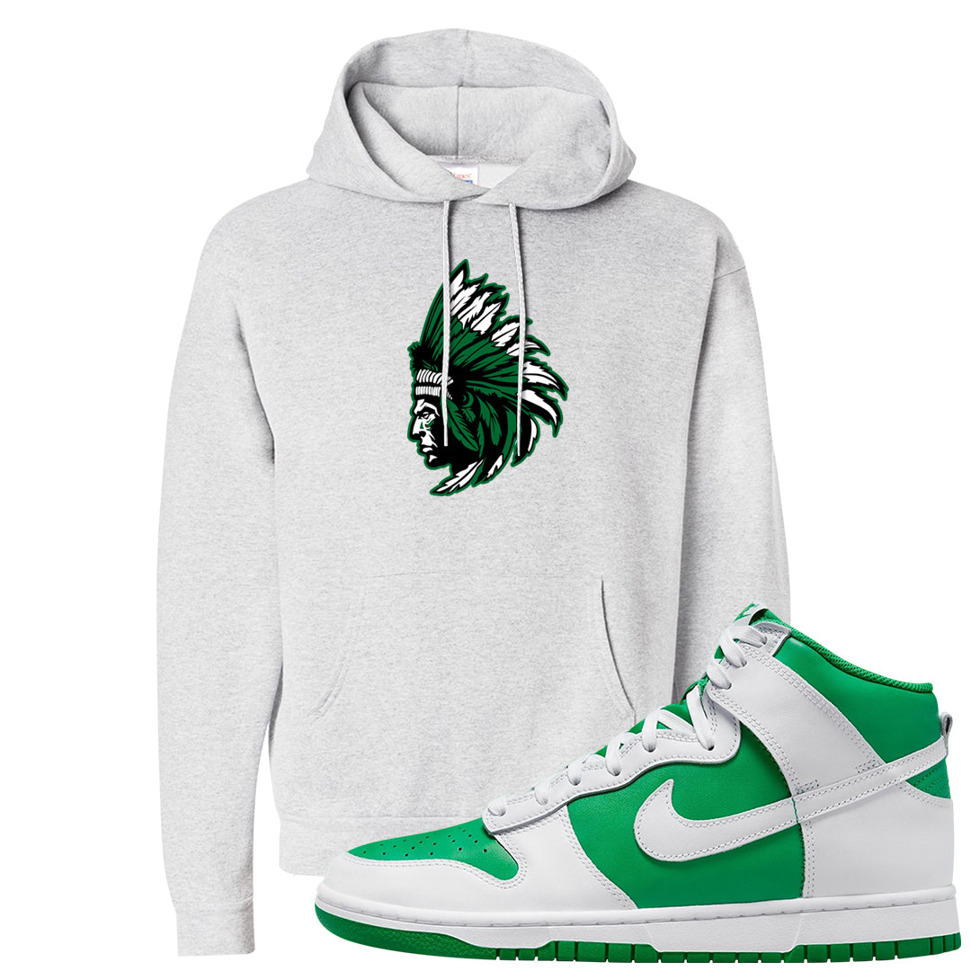 White Green High Dunks Hoodie | Indian Chief, Ash