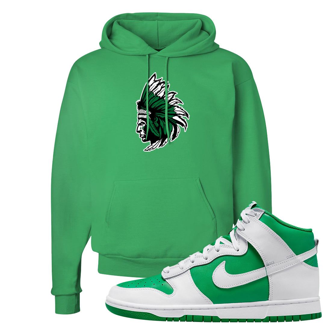 White Green High Dunks Hoodie | Indian Chief, Kelly Green