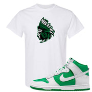 White Green High Dunks T Shirt | Indian Chief, White