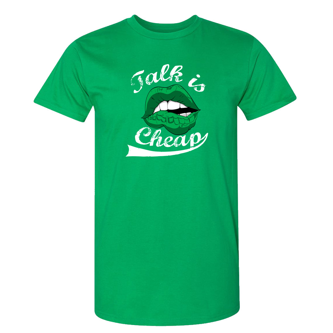 White Green High Dunks T Shirt | Talk Lips, Kelly Green