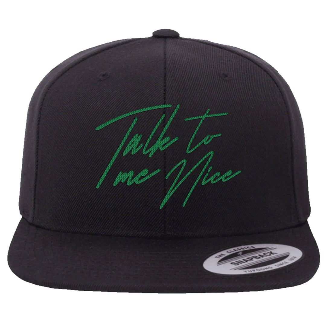 White Green High Dunks Snapback Hat | Talk To Me Nice, Black
