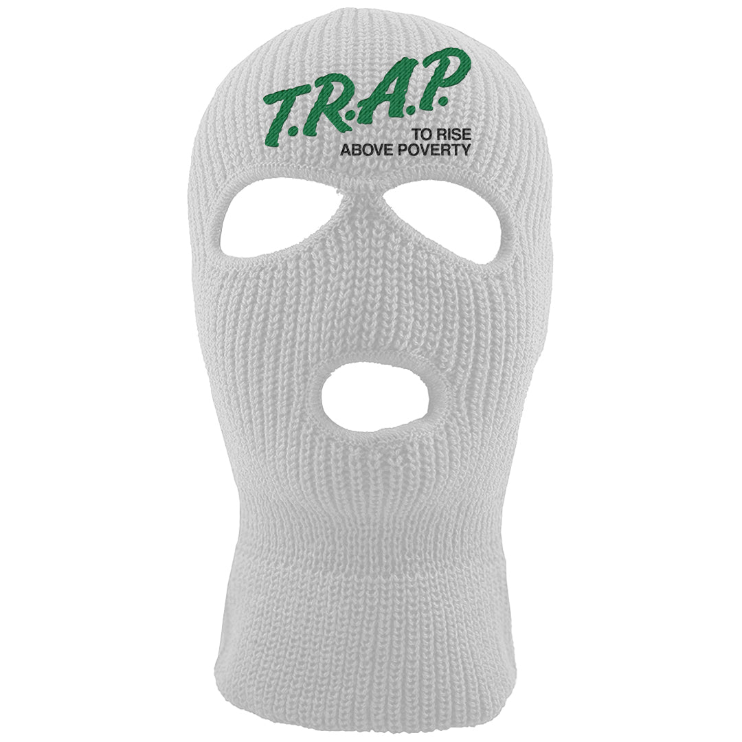 White Green High Dunks Ski Mask | Trap To Rise Above Poverty, White