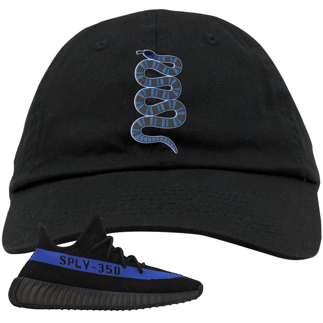 Dazzling Blue v2 350s Dad Hat | Coiled Snake, Black