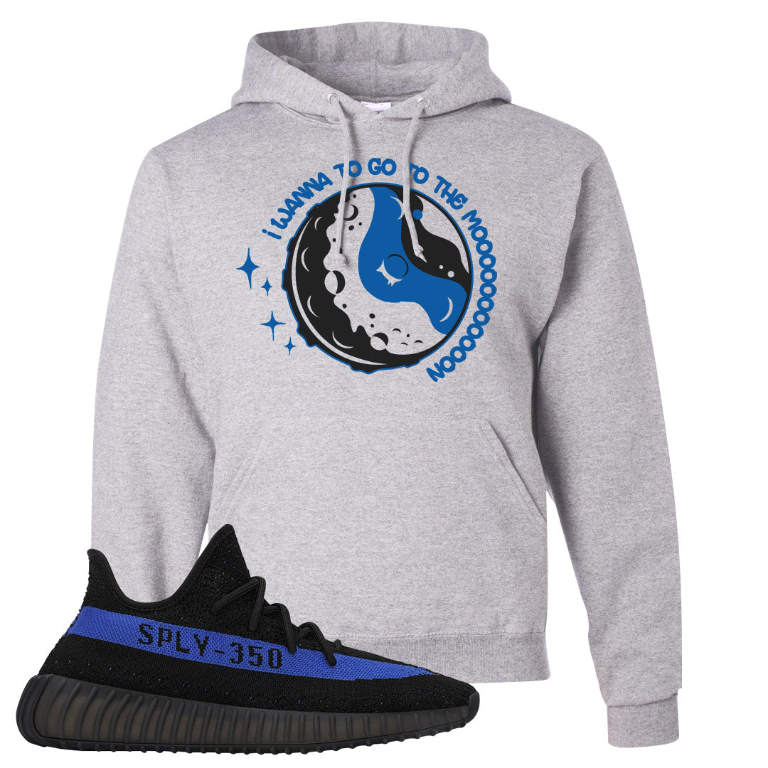 Dazzling Blue v2 350s Hoodie | I Wanna Go To The Moon, Ash