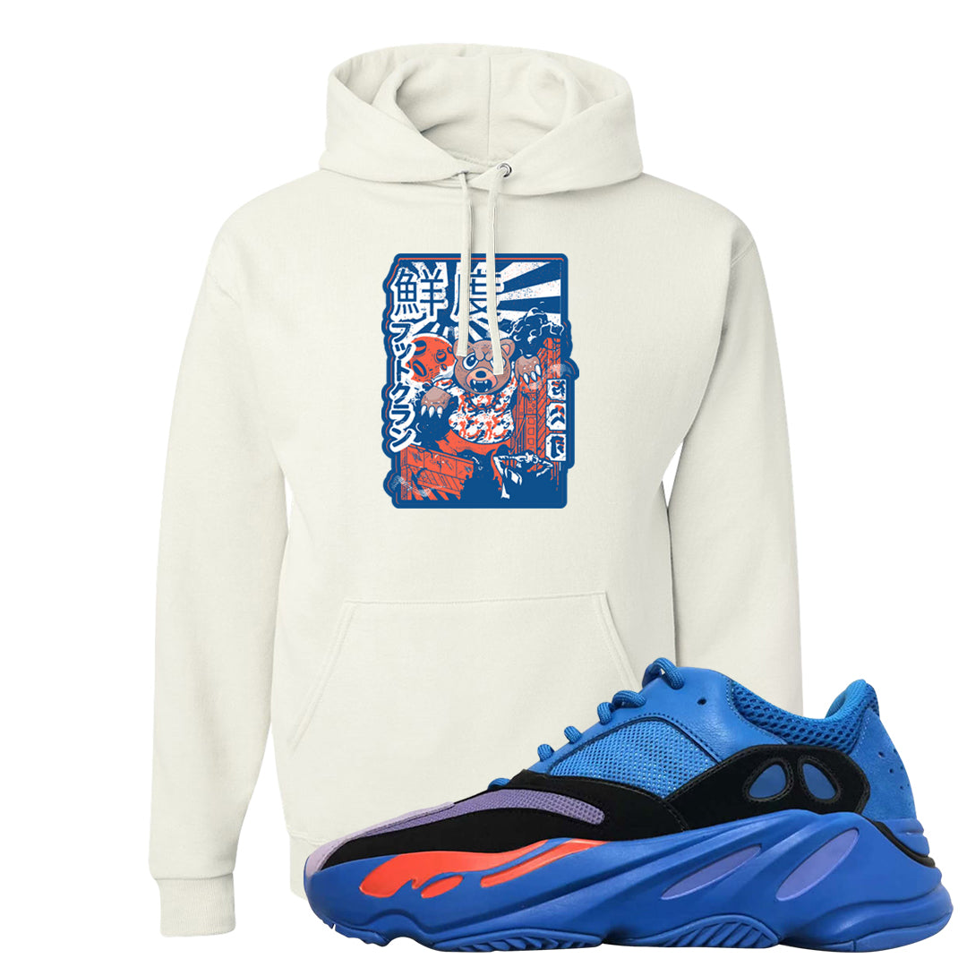 Hi Res Blue 700s Hoodie | Attack Of The Bear, White
