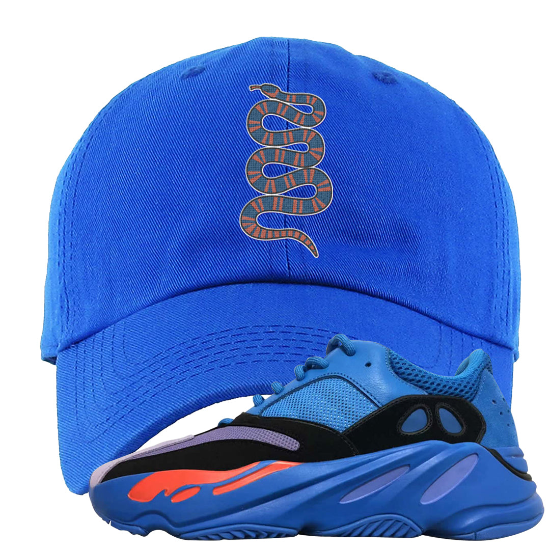 Hi Res Blue 700s Dad Hat | Coiled Snake, Royal