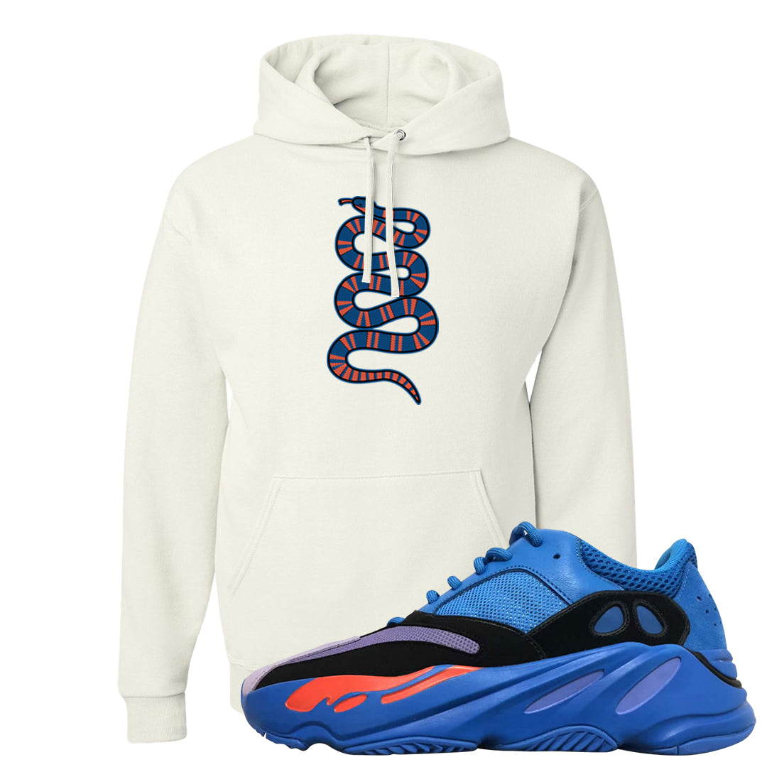 Hi Res Blue 700s Hoodie | Coiled Snake, White