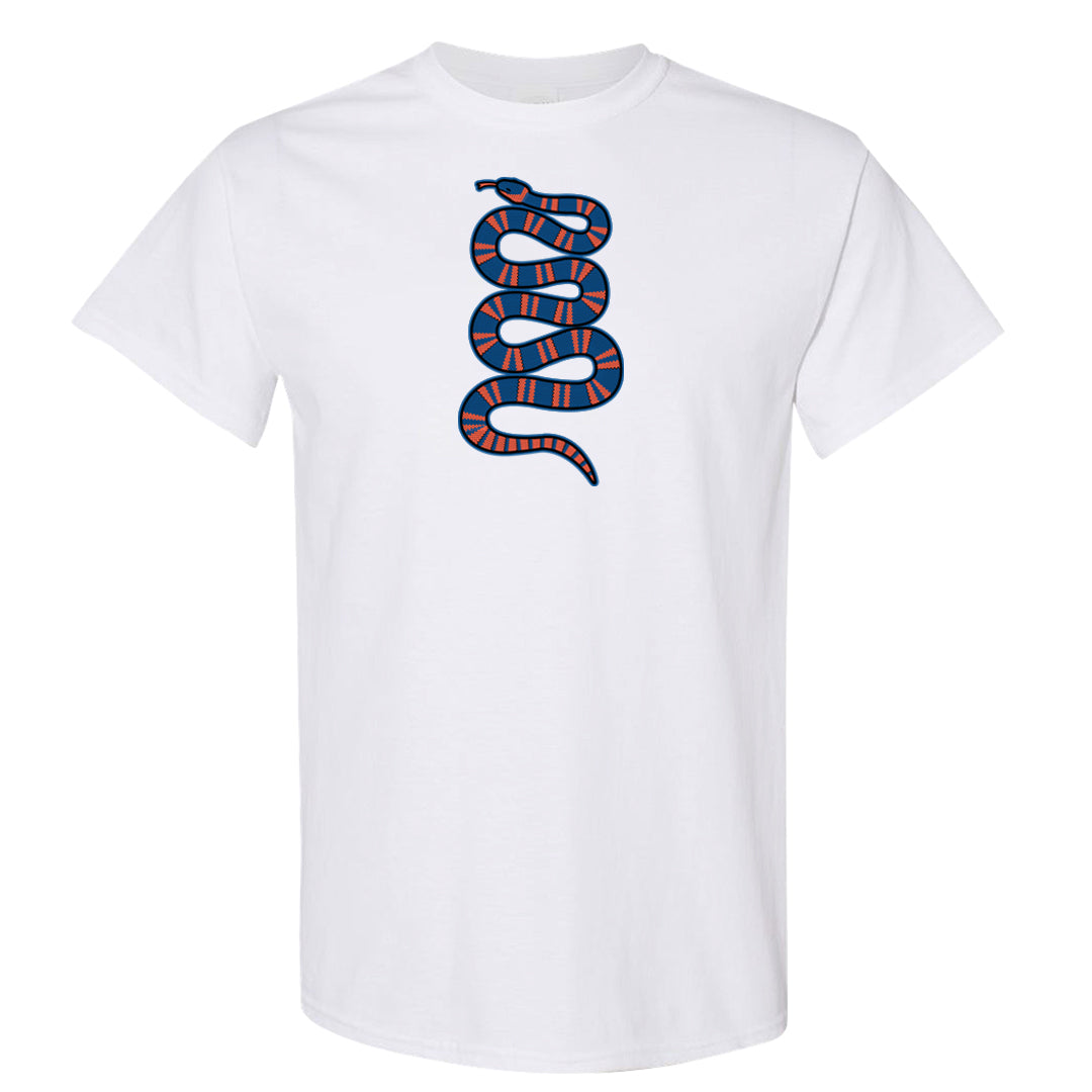 Hi Res Blue 700s T Shirt | Coiled Snake, White