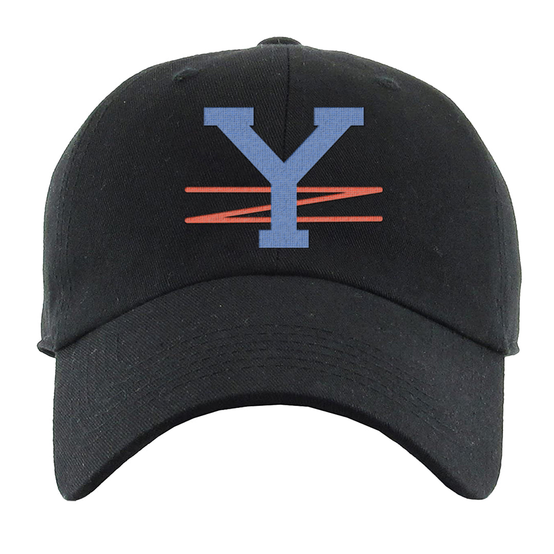 Hi Res Blue 700s Dad Hat | YZ, Black
